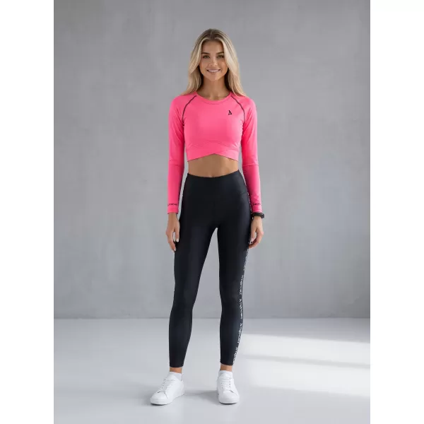  Crop top funcțional premium pentru femei, cu mâneci lungi ALTISPORT VOJ/ALW000TR04 ROZ FLUO 