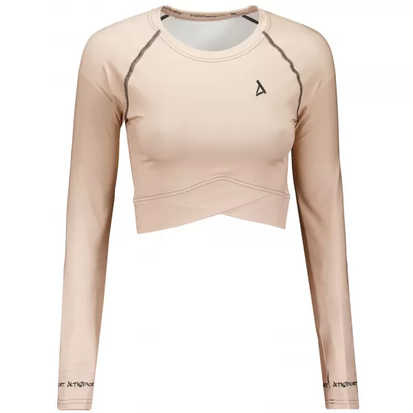  Crop top funcțional premium pentru femei, cu mâneci lungi ALTISPORT VOJ/ALW000TR04 MARO 