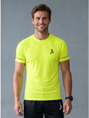 Tricou de compresie funcțional premium cu mâneci scurte pentru bărbați ALTISPORT VOJ/ALM000TR04 GALBEN NEON