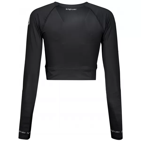  Crop top funcțional premium pentru femei, cu mâneci lungi ALTISPORT VOJ/ALW000TR04 NEGRU 