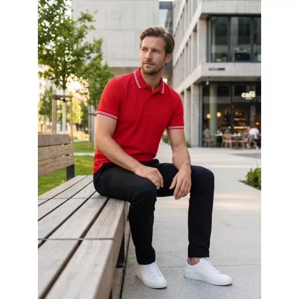 Tricou pentru bărbați cu guler ALTISPORT NoPrint NP/ALM912 ROȘU 
