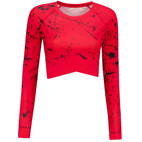  Crop top funcțional premium pentru femei, cu mâneci lungi ALTISPORT VOJ/ALW034TR04 ROȘU 