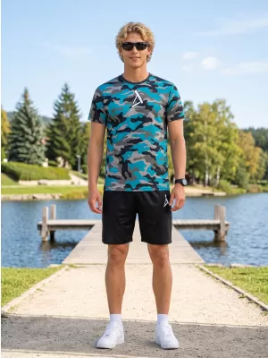 Tricou funcțional premium pentru bărbați ALTISPORT VOJ/ALM038TR01 KEROSEN/NEGRU