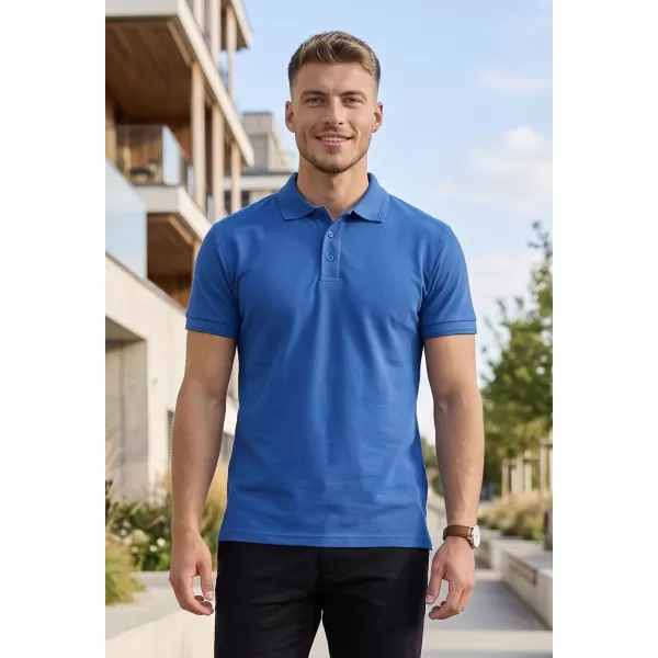 Tricou pentru bărbați cu guler ALTISPORT NoPrint NP/ALM302 ALBASTRU AZUR 