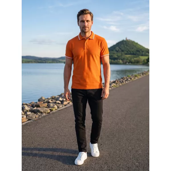  Tricou pentru bărbați cu guler ALTISPORT NoPrint NP/ALM912 PORTOCALE 