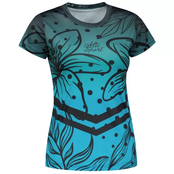  Tricou funcțional premium pentru femei ALTISPORT VOJ/ALW045TR01 SMARALD/NEGRU 