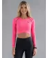 Crop top funcțional premium pentru femei, cu mâneci lungi ALTISPORT VOJ/ALW000TR04 ROZ FLUO