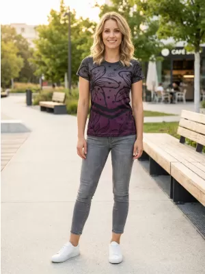 Tricou funcțional premium pentru femei ALTISPORT VOJ/ALW045TR01 VIOLET/NEGRU