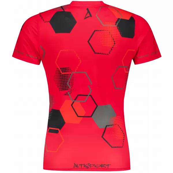  Tricou de compresie funcțional premium cu mâneci scurte pentru bărbați ALTISPORT VOJ/ALM037TR04 ROȘU 