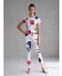 Jambiere funcționale lungi premium de damă ALTISPORT VOJ/ALW036LEG01 HEXA ALB