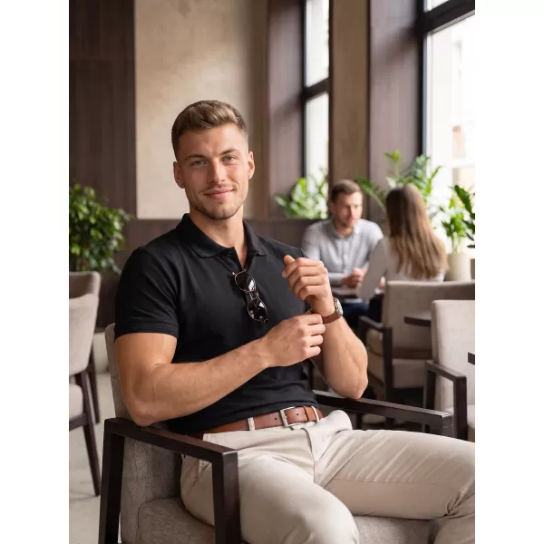 Tricou pentru bărbați cu guler ALTISPORT NoPrint NP/ALM302 EVIDENȚIERE ANTRACIT 
