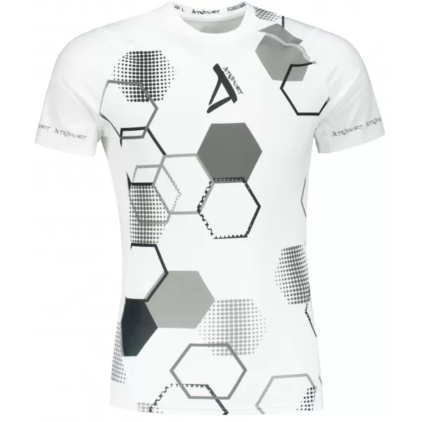  Tricou de compresie funcțional premium cu mâneci scurte pentru bărbați ALTISPORT VOJ/ALM037TR04 ALB 