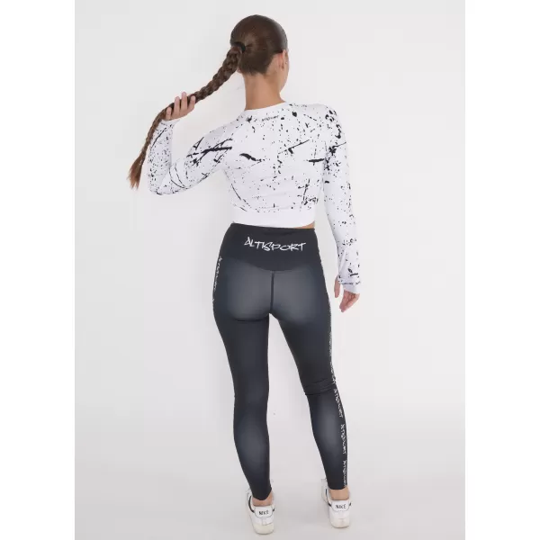  Crop top funcțional premium pentru femei, cu mâneci lungi ALTISPORT VOJ/ALW034TR04 ALB 