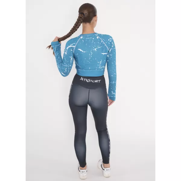  Crop top funcțional premium pentru femei, cu mâneci lungi ALTISPORT VOJ/ALW034TR04 SMARALD 