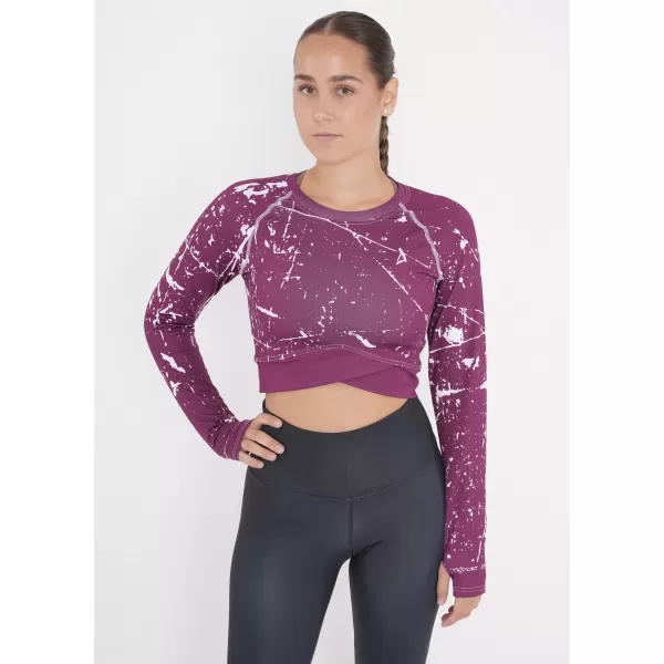  Crop top funcțional premium pentru femei, cu mâneci lungi ALTISPORT VOJ/ALW034TR04 FUCSIE 