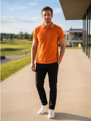 Tricou pentru bărbați cu guler ALTISPORT NoPrint NP/ALM912 PORTOCALE