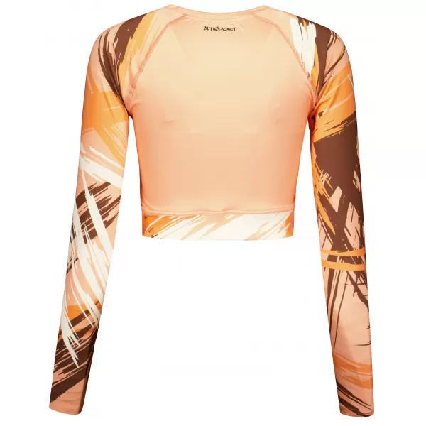  Crop top funcțional premium pentru femei, cu mâneci lungi ALTISPORT VOJ/ALW039TR04 PORTOCALE 