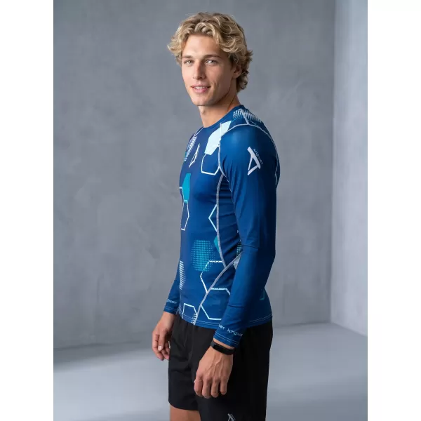  Tricou de compresie funcțional premium pentru bărbați ALTISPORT VOJ/ALM037TR03 ALBASTRU MARIN 