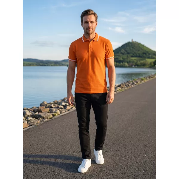  Tricou pentru bărbați cu guler ALTISPORT NoPrint NP/ALM912 PORTOCALE 