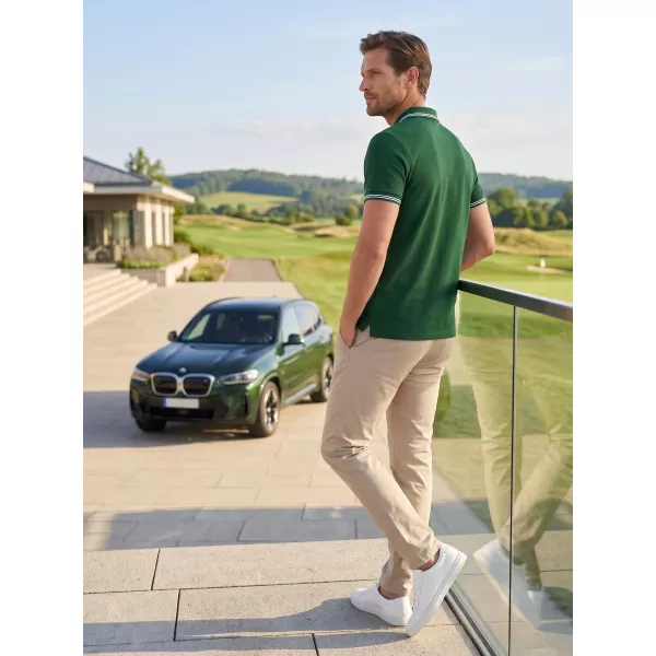  Tricou pentru bărbați cu guler ALTISPORT NoPrint NP/ALM912 VERDE INCHIS 