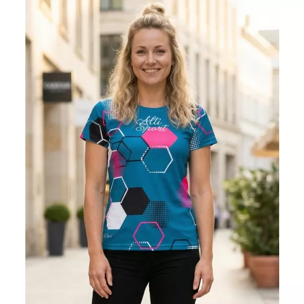  Tricou funcțional premium pentru femei ALTISPORT VOJ/ALW037TR01 KEROSEN/ROZ 
