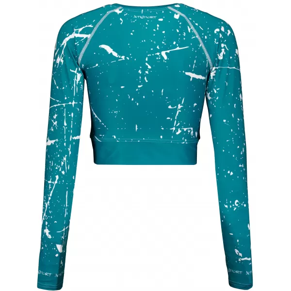  Crop top funcțional premium pentru femei, cu mâneci lungi ALTISPORT VOJ/ALW034TR04 SMARALD 