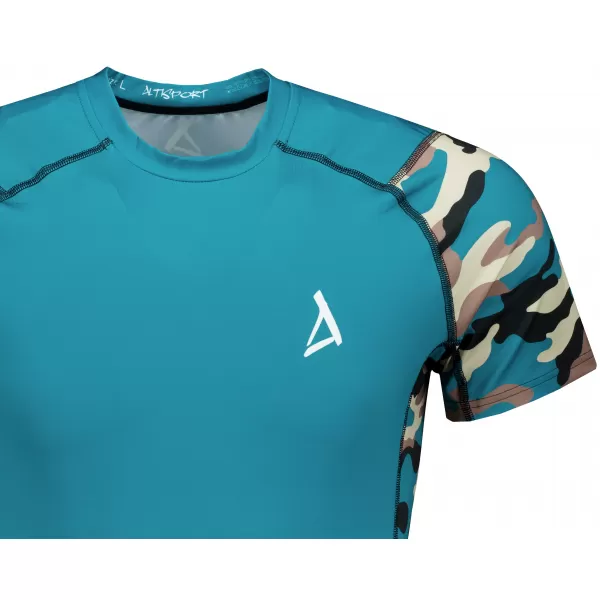  Tricou de compresie funcțional premium cu mâneci scurte pentru bărbați ALTISPORT VOJ/ALM038TR04 KEROSEN/MARO 