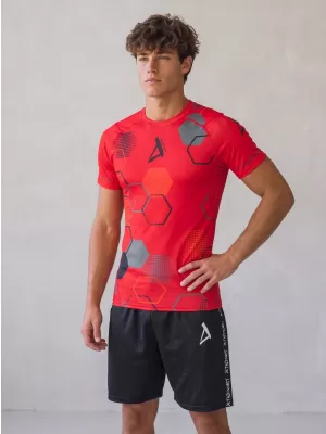Tricou de compresie funcțional premium cu mâneci scurte pentru bărbați ALTISPORT VOJ/ALM037TR04 ROȘU