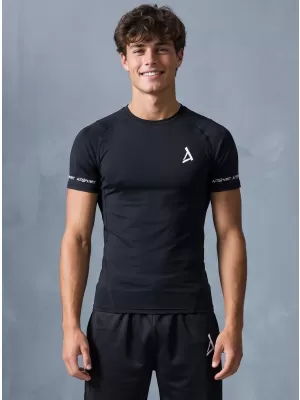 Tricou de compresie funcțional premium cu mâneci scurte pentru bărbați ALTISPORT VOJ/ALM000TR04 NEGRU
