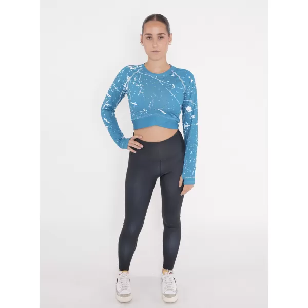  Crop top funcțional premium pentru femei, cu mâneci lungi ALTISPORT VOJ/ALW034TR04 SMARALD 