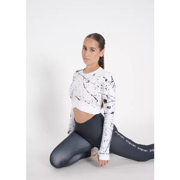  Crop top funcțional premium pentru femei, cu mâneci lungi ALTISPORT VOJ/ALW034TR04 ALB 