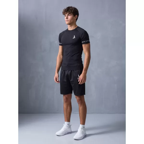  Tricou de compresie funcțional premium cu mâneci scurte pentru bărbați ALTISPORT VOJ/ALM000TR04 NEGRU 