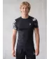 Tricou de compresie funcțional premium cu mâneci scurte pentru bărbați ALTISPORT VOJ/ALM039TR04 ALB-NEGRU