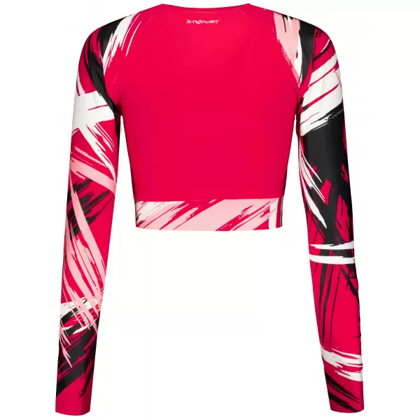  Crop top funcțional premium pentru femei, cu mâneci lungi ALTISPORT VOJ/ALW039TR04 VIVA MAGENTA 
