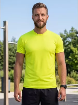 Tricou funcțional pentru bărbați ALTISPORT NoPrint NP/ALM421 GALBEN NEON