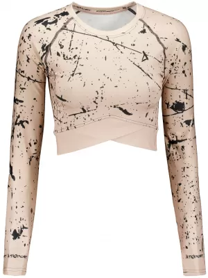 Crop top funcțional premium pentru femei, cu mâneci lungi ALTISPORT VOJ/ALW034TR04 MARO