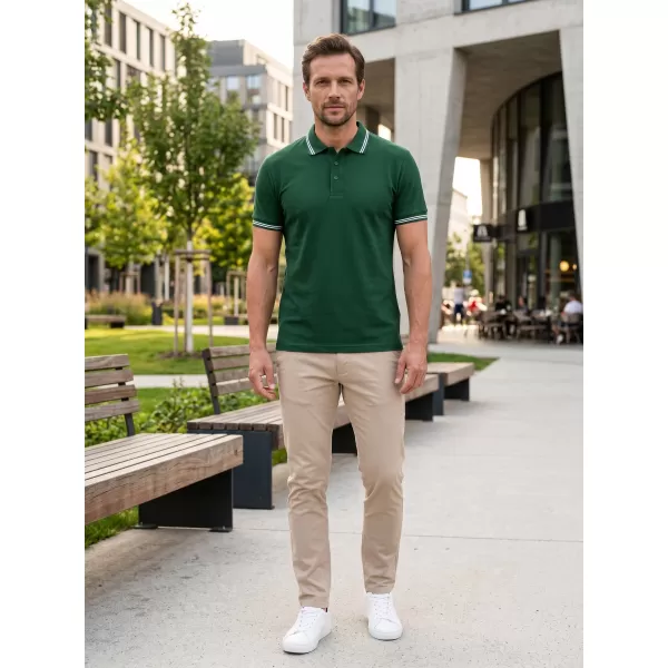  Tricou pentru bărbați cu guler ALTISPORT NoPrint NP/ALM912 VERDE INCHIS 