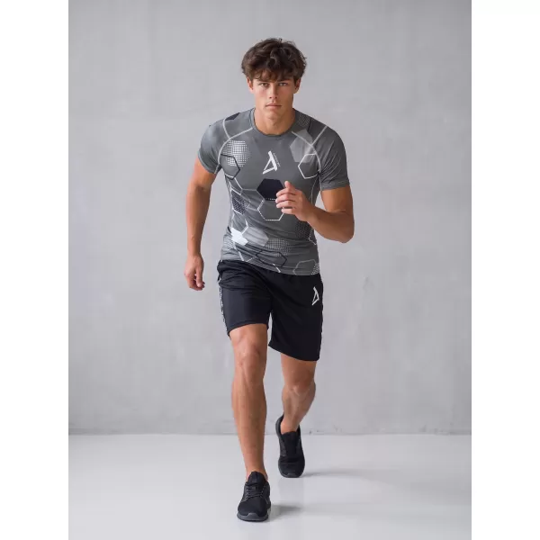  Tricou de compresie funcțional premium cu mâneci scurte pentru bărbați ALTISPORT VOJ/ALM037TR04 GRI 