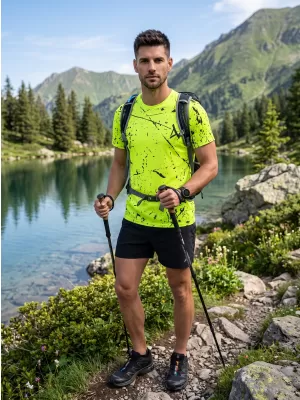 Tricou funcțional premium pentru bărbați ALTISPORT VOJ/ALM034TR01 GALBEN NEON