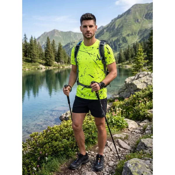  Tricou funcțional premium pentru bărbați ALTISPORT VOJ/ALM034TR01 GALBEN NEON 