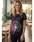 Tricou funcțional premium pentru femei ALTISPORT VOJ/ALW035TR01 NEGRU/TURCOAZ