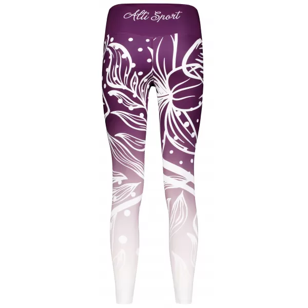  Jambiere funcționale lungi premium de damă ALTISPORT VOJ/ALW045LEG01 VIOLET/ALB 