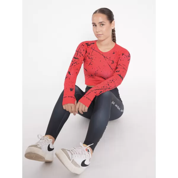  Crop top funcțional premium pentru femei, cu mâneci lungi ALTISPORT VOJ/ALW034TR04 ROȘU 
