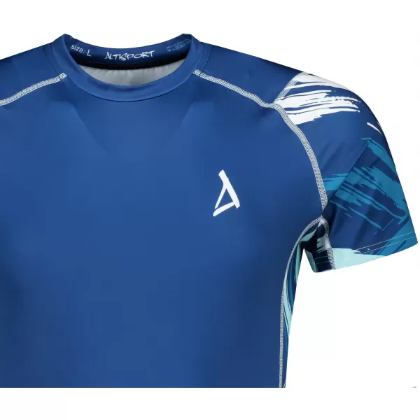  Tricou de compresie funcțional premium cu mâneci scurte pentru bărbați ALTISPORT VOJ/ALM039TR04 ALBASTRU MARIN 