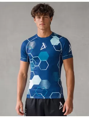 Tricou de compresie funcțional premium cu mâneci scurte pentru bărbați ALTISPORT VOJ/ALM037TR04 ALBASTRU MARIN