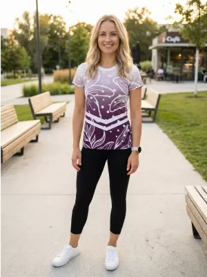 Tricou funcțional premium pentru femei ALTISPORT VOJ/ALW045TR01 VIOLET/ALB