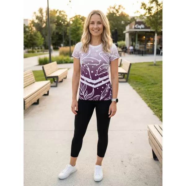  Tricou funcțional premium pentru femei ALTISPORT VOJ/ALW045TR01 VIOLET/ALB 