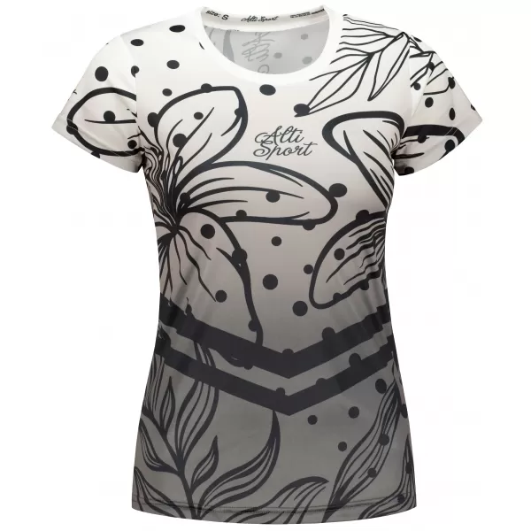  Tricou funcțional premium pentru femei ALTISPORT VOJ/ALW045TR01 ALB-NEGRU 