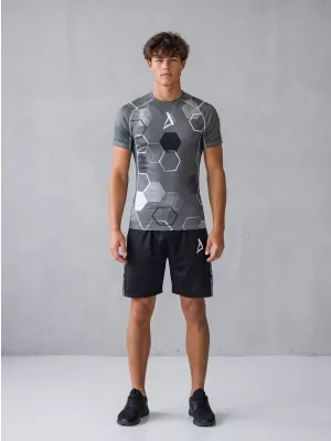 Tricou de compresie funcțional premium cu mâneci scurte pentru bărbați ALTISPORT VOJ/ALM037TR04 GRI
