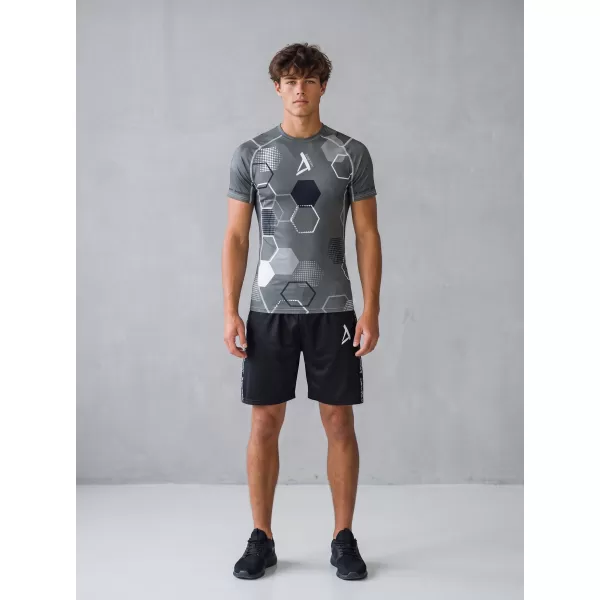  Tricou de compresie funcțional premium cu mâneci scurte pentru bărbați ALTISPORT VOJ/ALM037TR04 GRI 